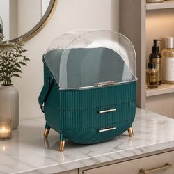 Dimensions and Details of a Green Makeup Storage Case