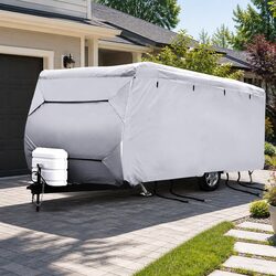 Caravan Cover Campervan 14-16FT 4 Layer UV Water Resistant Grey Outdoor
