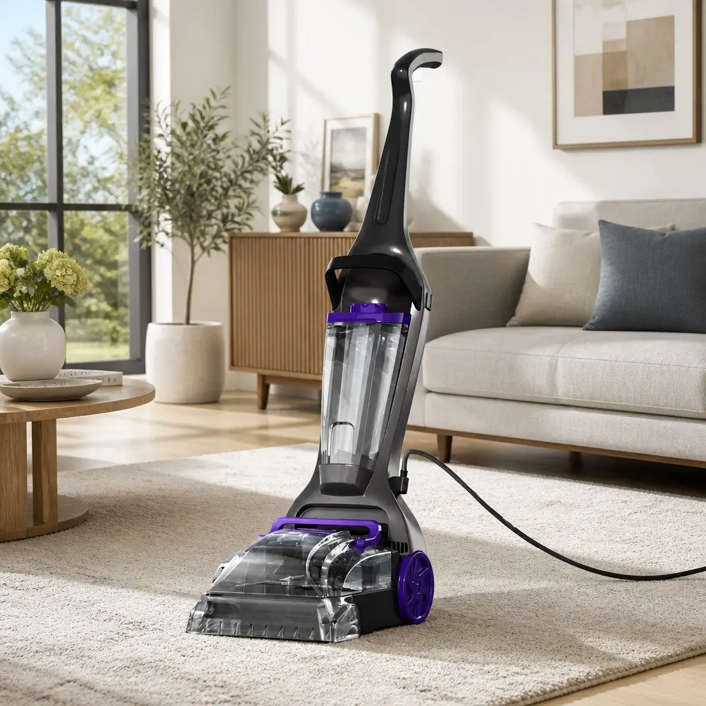 Carpet Washer Vacuum Cleaner Handheld Stick 800W for Home Use Purple Grey