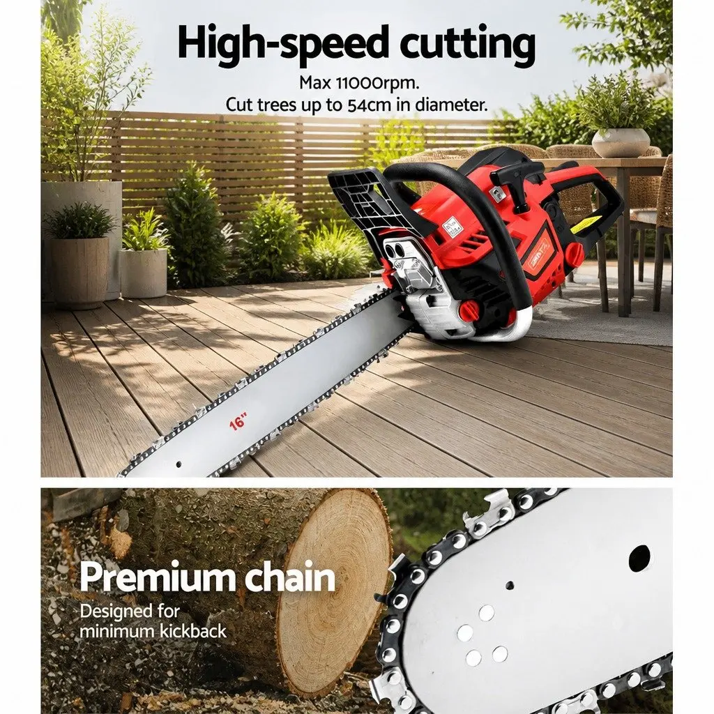 Chainsaw outdoor 45CC 16" Bar 1.7kW 2-Stroke E-Start
