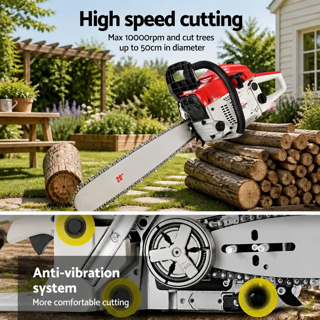 58cc Petrol Chainsaw for Commercial Use 20" Bar