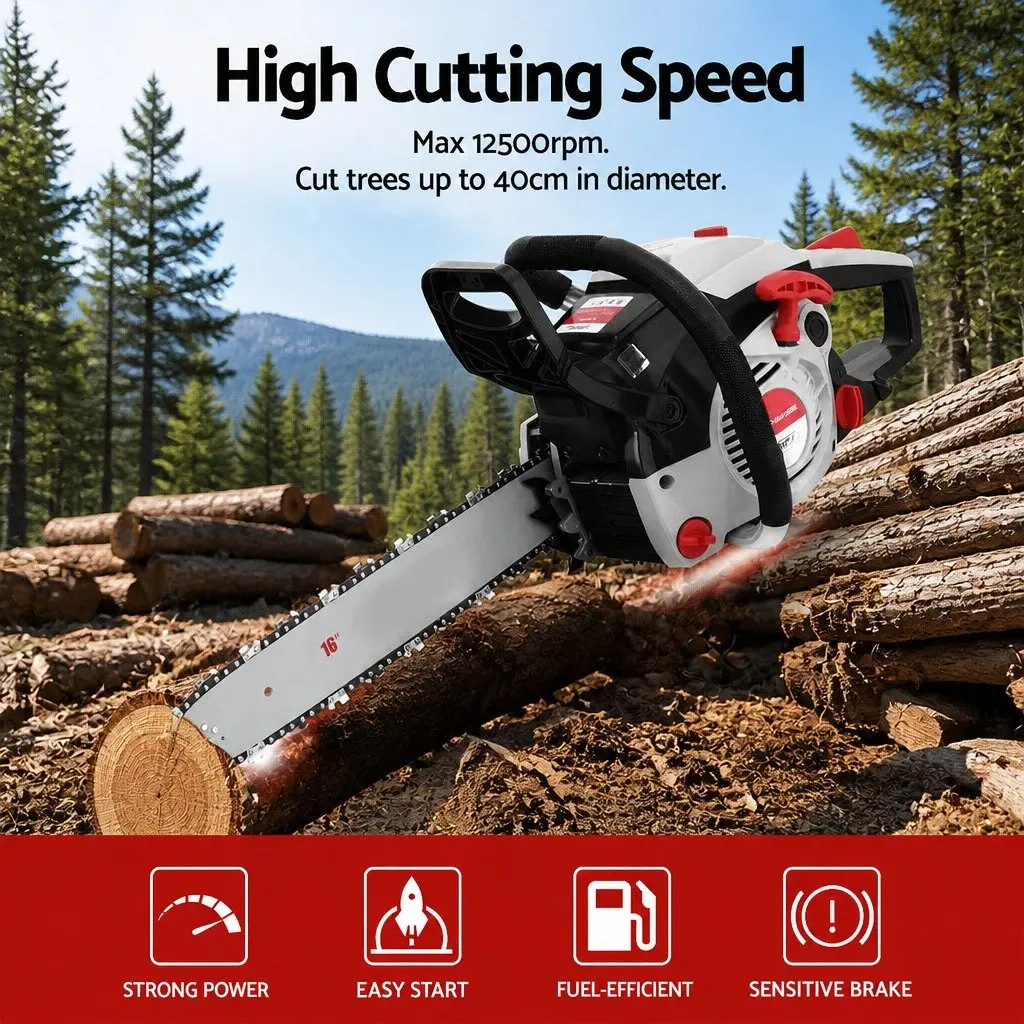 Petrol Chainsaw for Garden 42CC 16 Inch Bar Lightweight Power Tool
