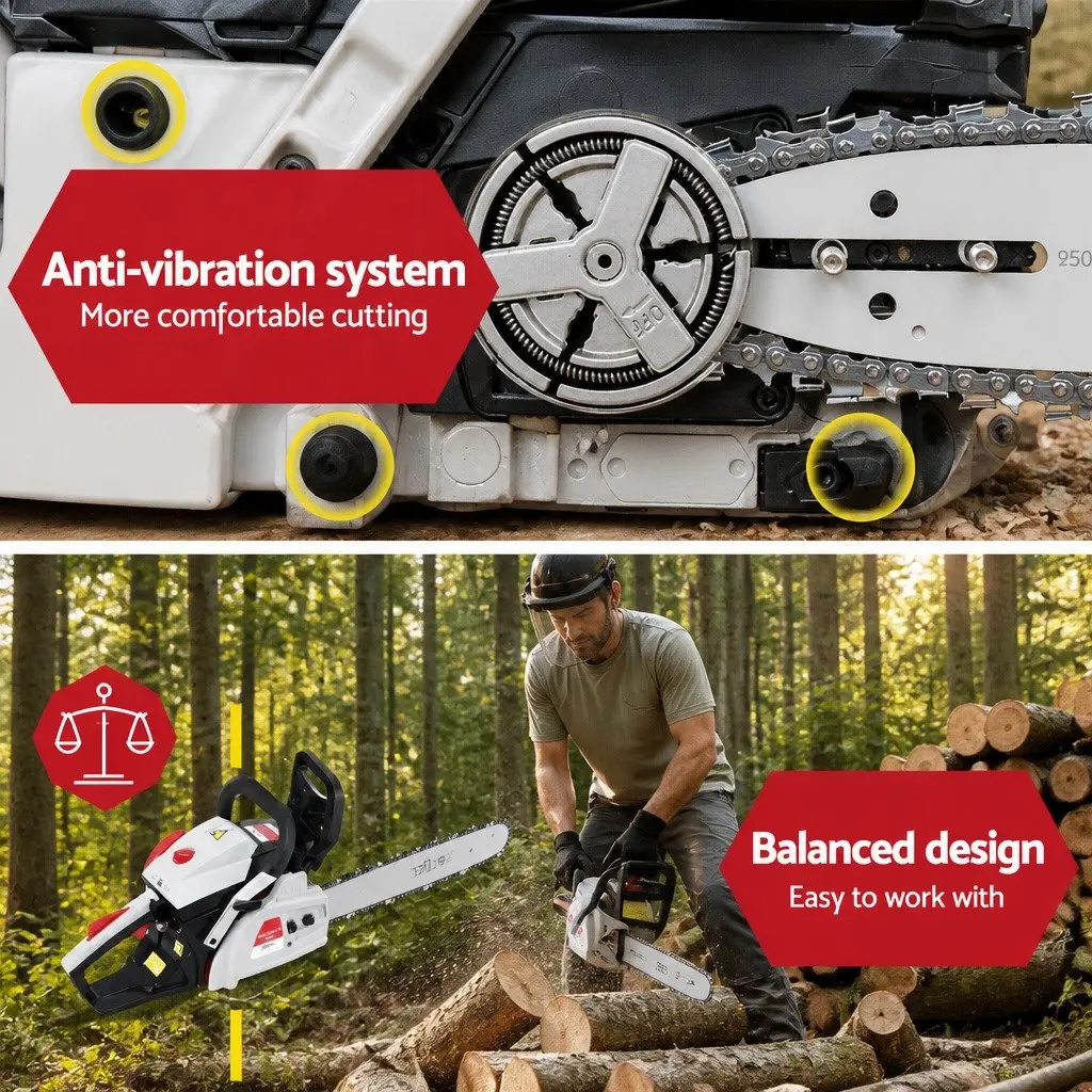 Petrol Chainsaw for Garden 42CC 16 Inch Bar Lightweight Power Tool