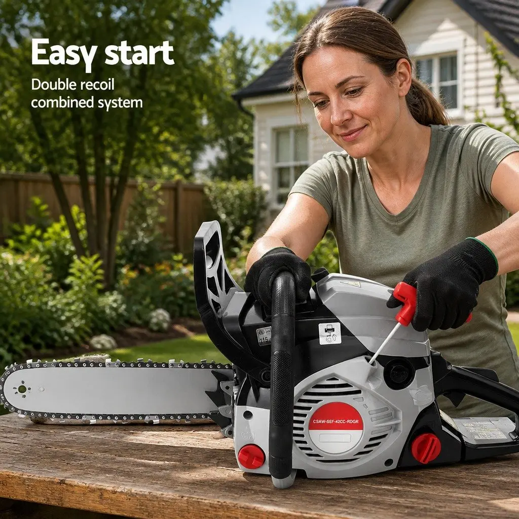 Petrol Chainsaw for Garden 42CC 16 Inch Bar Lightweight Power Tool