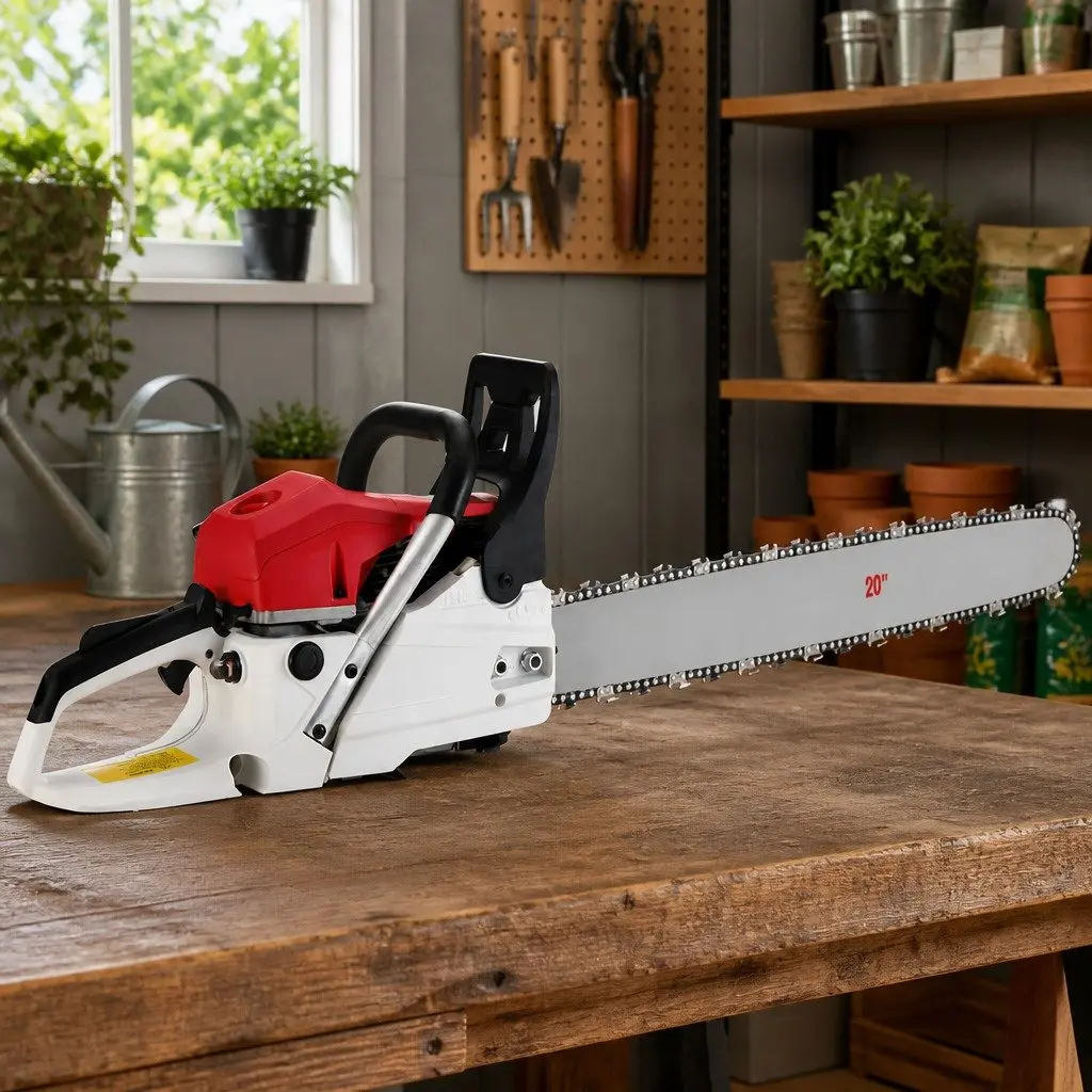 Petrol Chainsaw 62CC 20" Bar E-Start Commercial Pruning Cutting Power Tool
