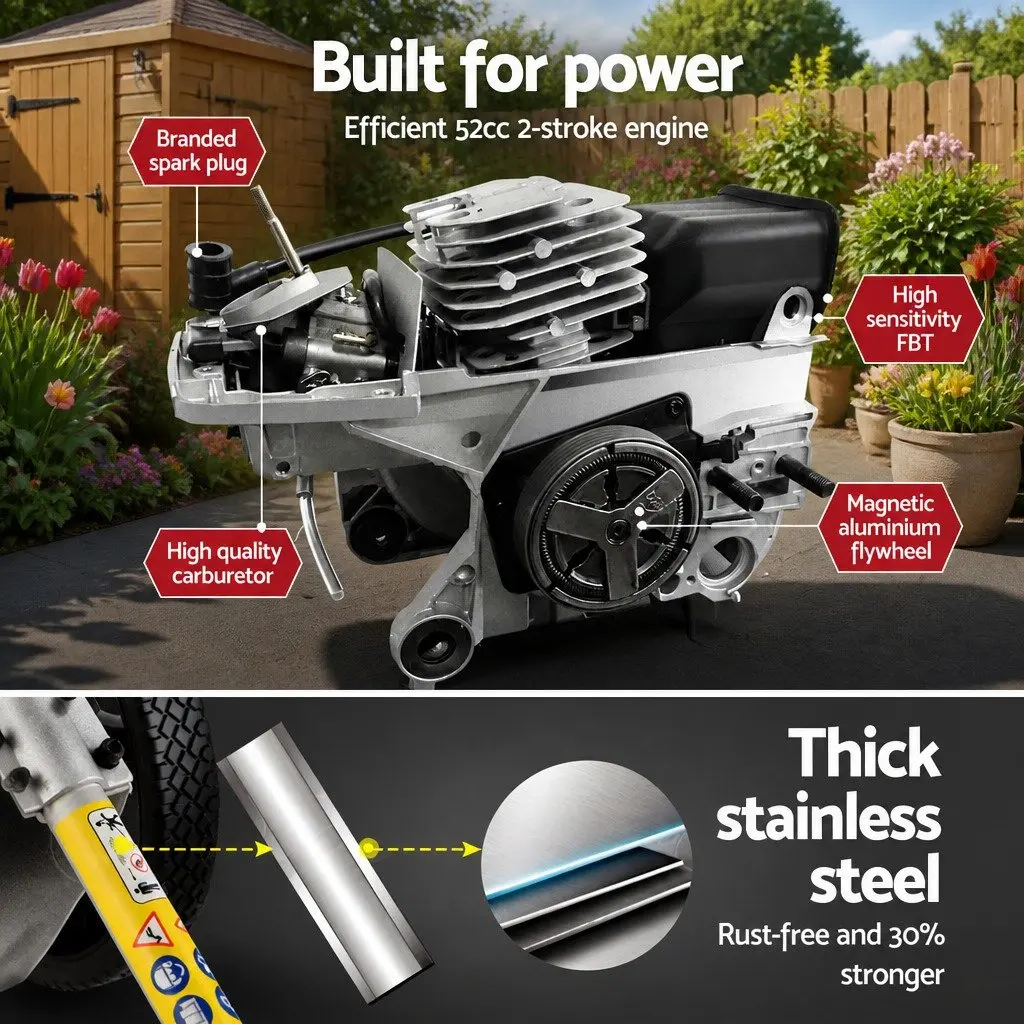 52cc Petrol Brush Cutter with 3-in-1 Functionality