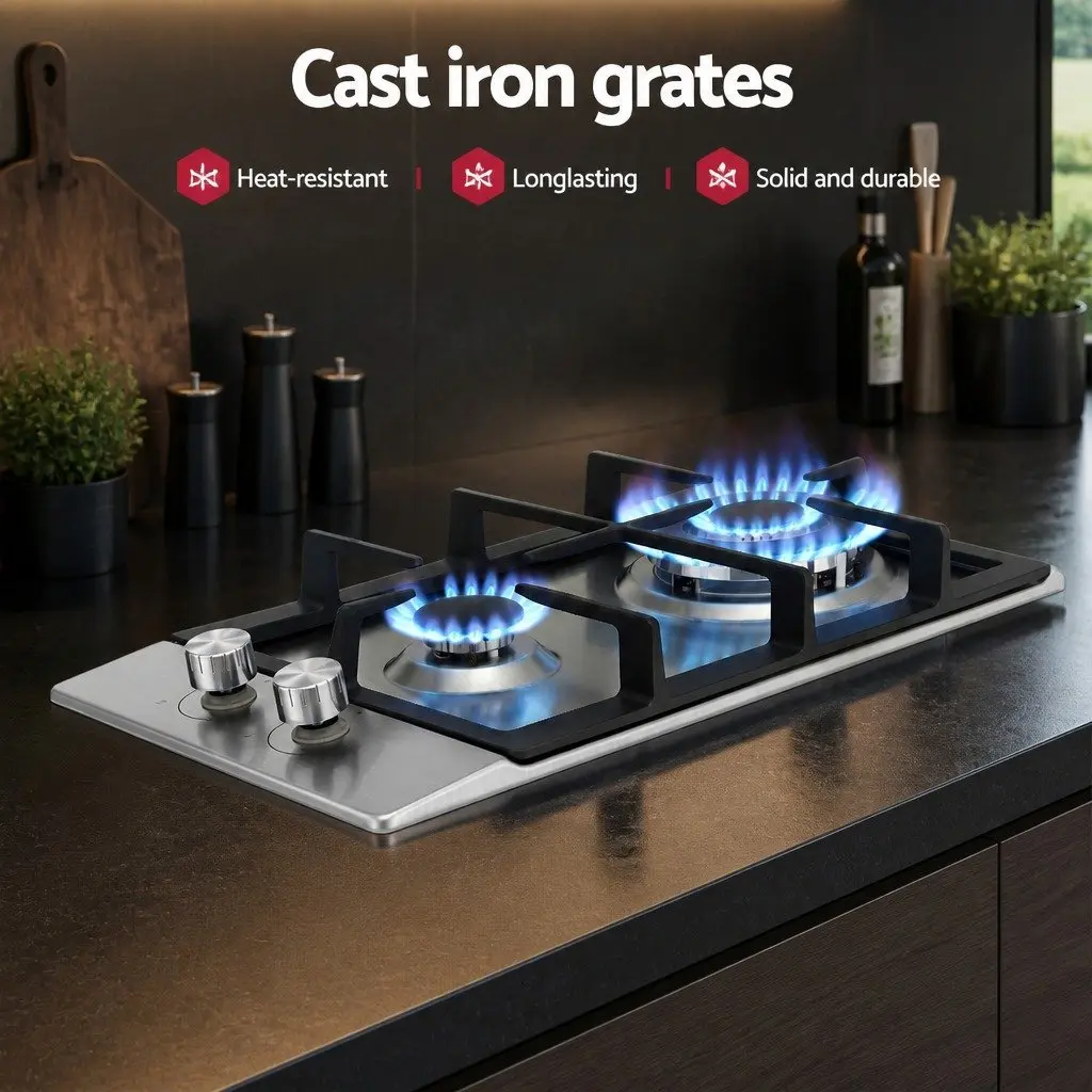 30cm Gas Cooktop with 2 Burners