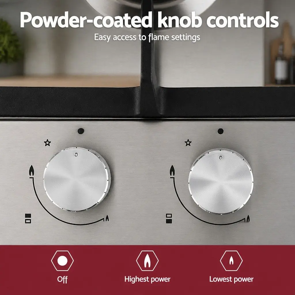 30cm Gas Cooktop with 2 Burners