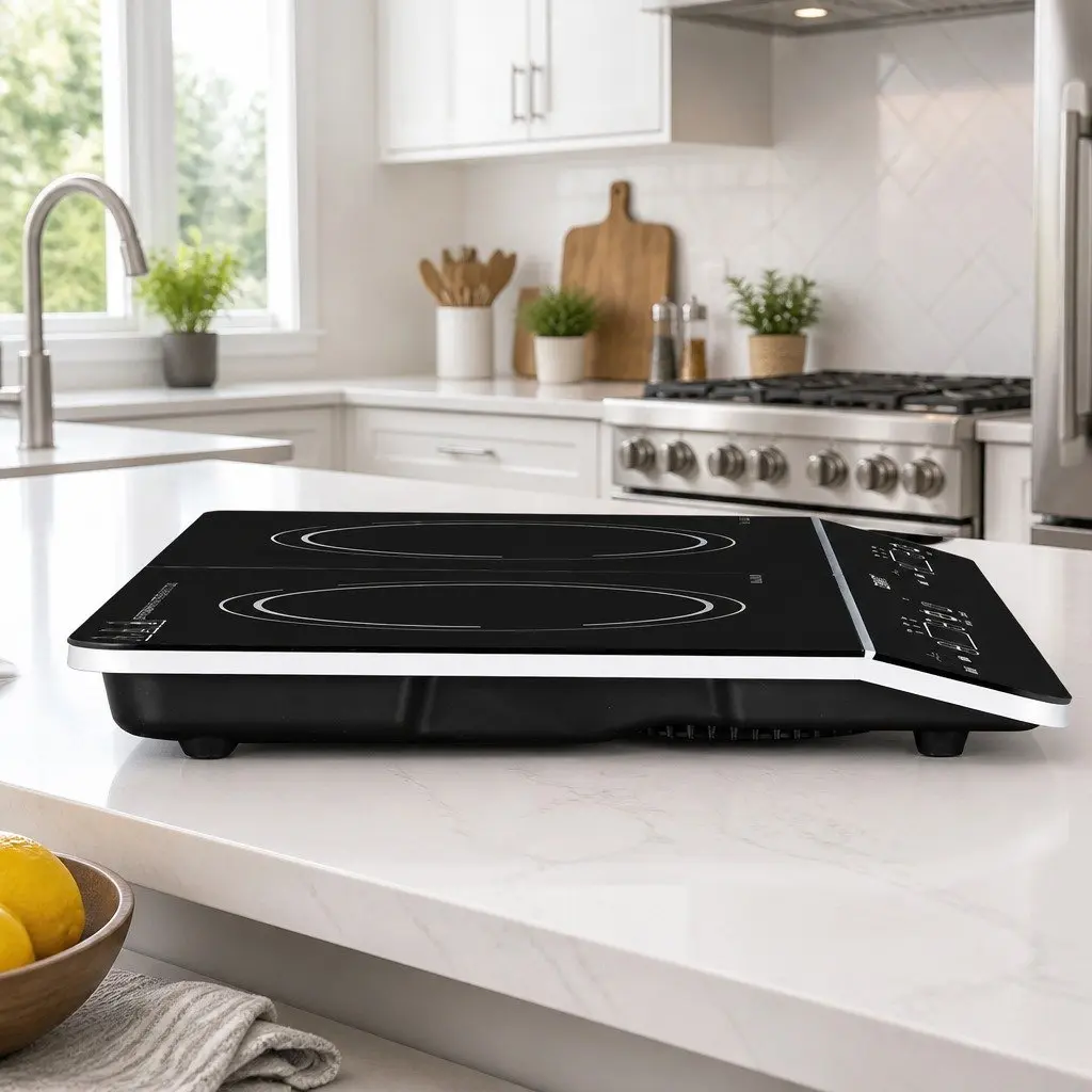 60cm Induction Cooktop Portable Black Ceramic Glass 2 Cooking Zones Touch