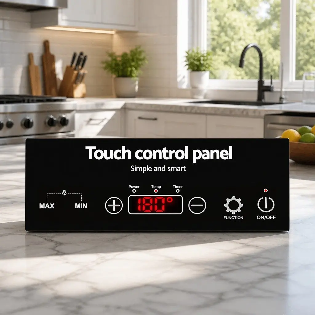 60cm Induction Cooktop Portable Black Ceramic Glass 2 Cooking Zones Touch