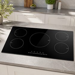 90cm Induction Cooktop with 5 Zones and 7200W Power