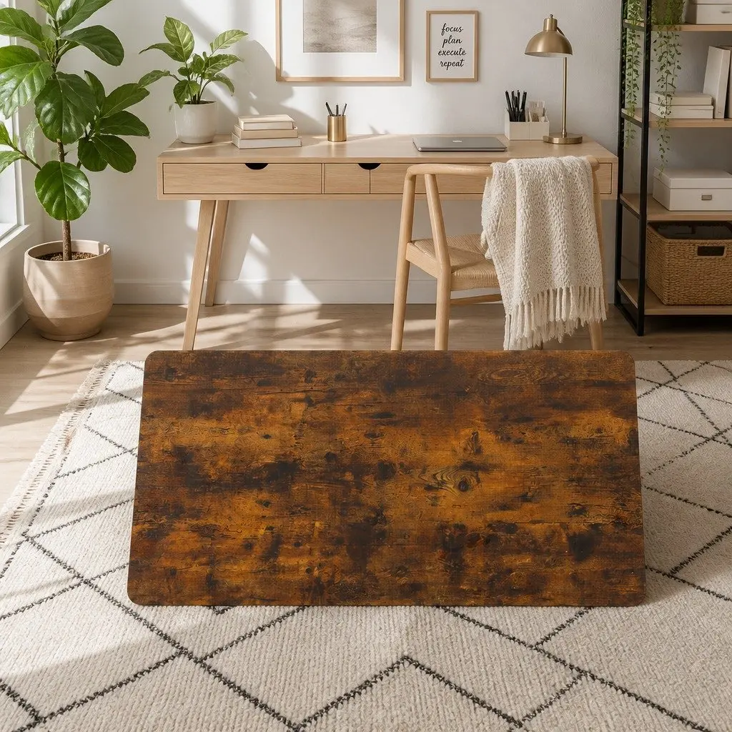 Standing Desk Top Office Workspace 140cm x 70cm Rustic Brown