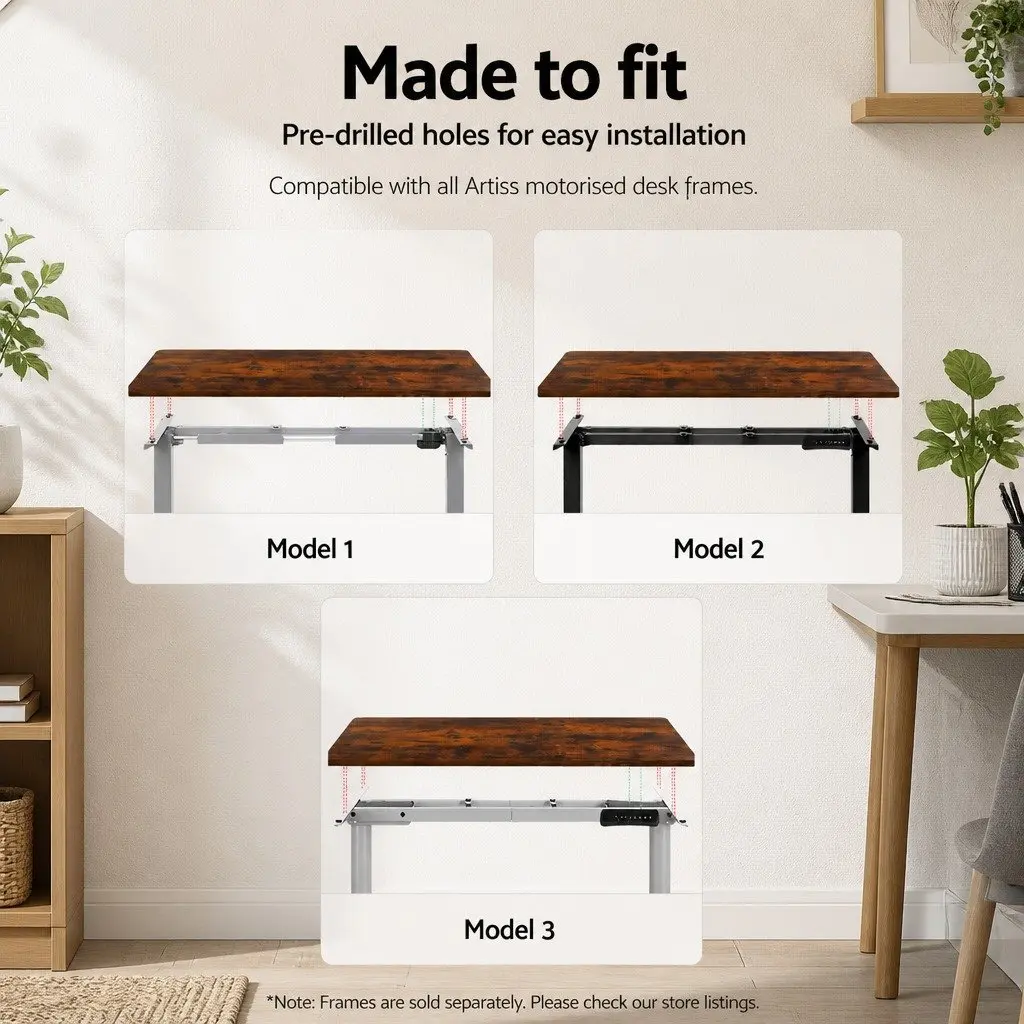 Standing Desk Top Office Workspace 140cm x 70cm Rustic Brown
