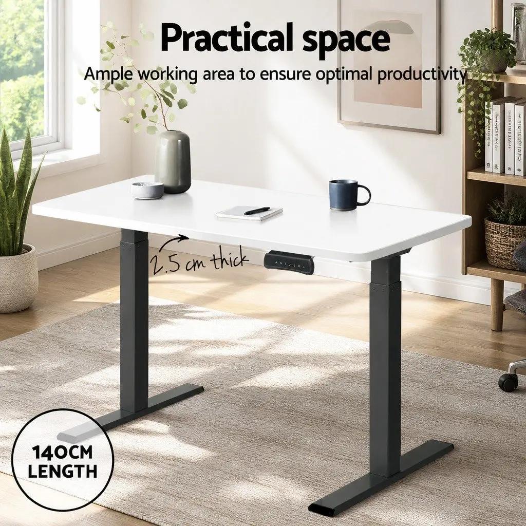 Standing Desk Top Office 140cm White Work Surface Particle Board Durable