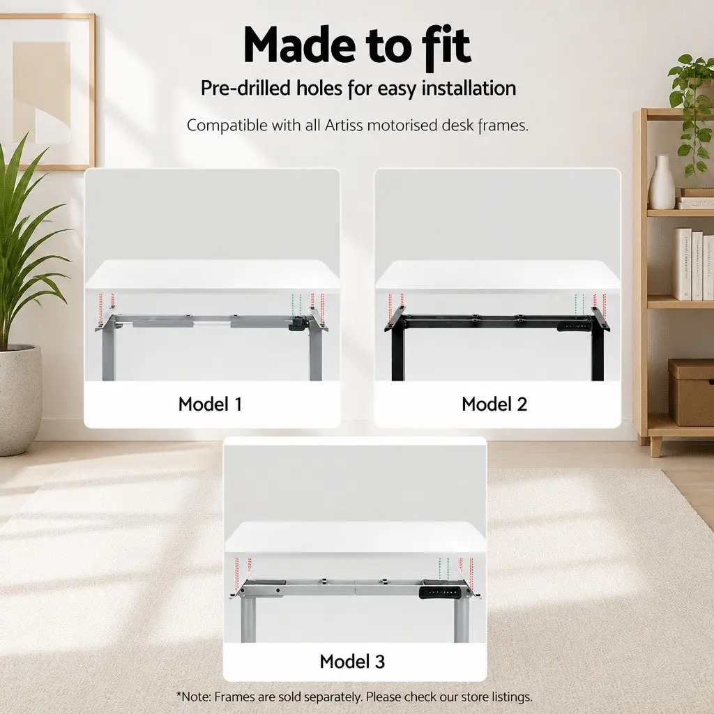Standing Desk Top Office 140cm White Work Surface Particle Board Durable