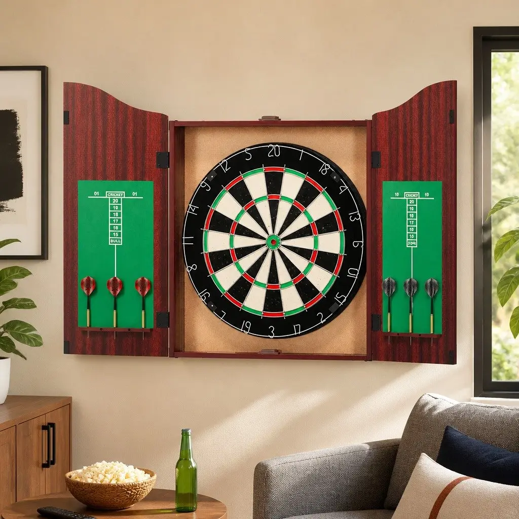 18 Inch Wooden Dartboard Cabinet