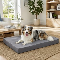 Orthopedic Dog Bed Large Water-resistant Egg Crate Foam Pet Mat Grey 91x68cm