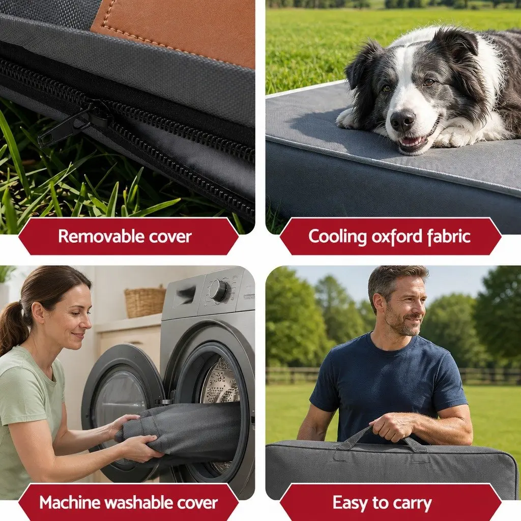 Dog Bed Orthopedic Water-resistant Grey 111x81cm