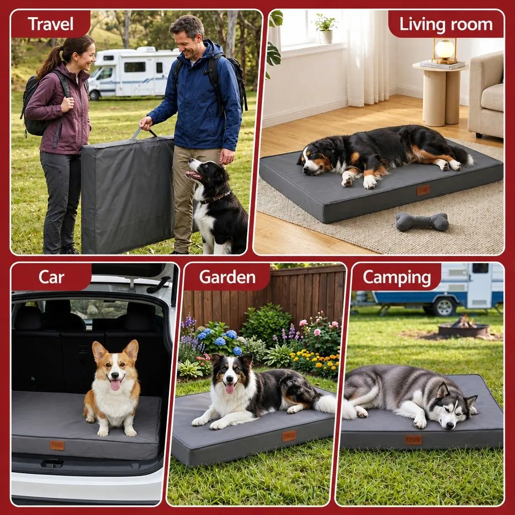 Dog Bed Orthopedic Water-resistant Grey 111x81cm