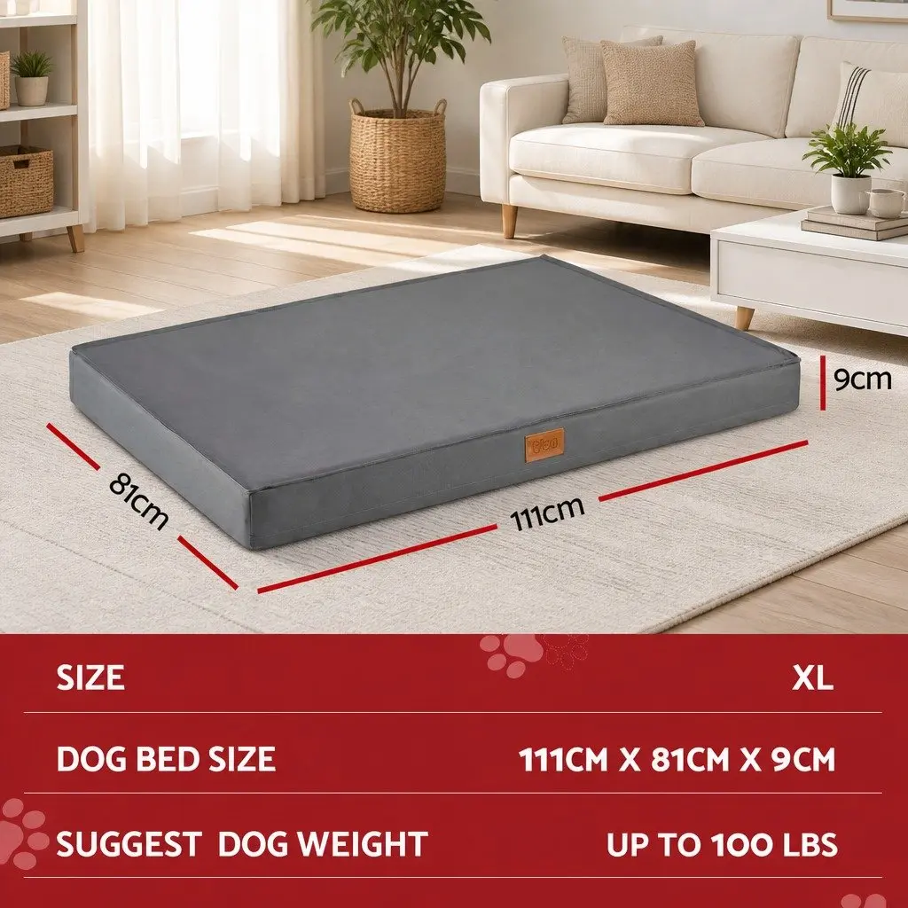 Dog Bed Orthopedic Water-resistant Grey 111x81cm