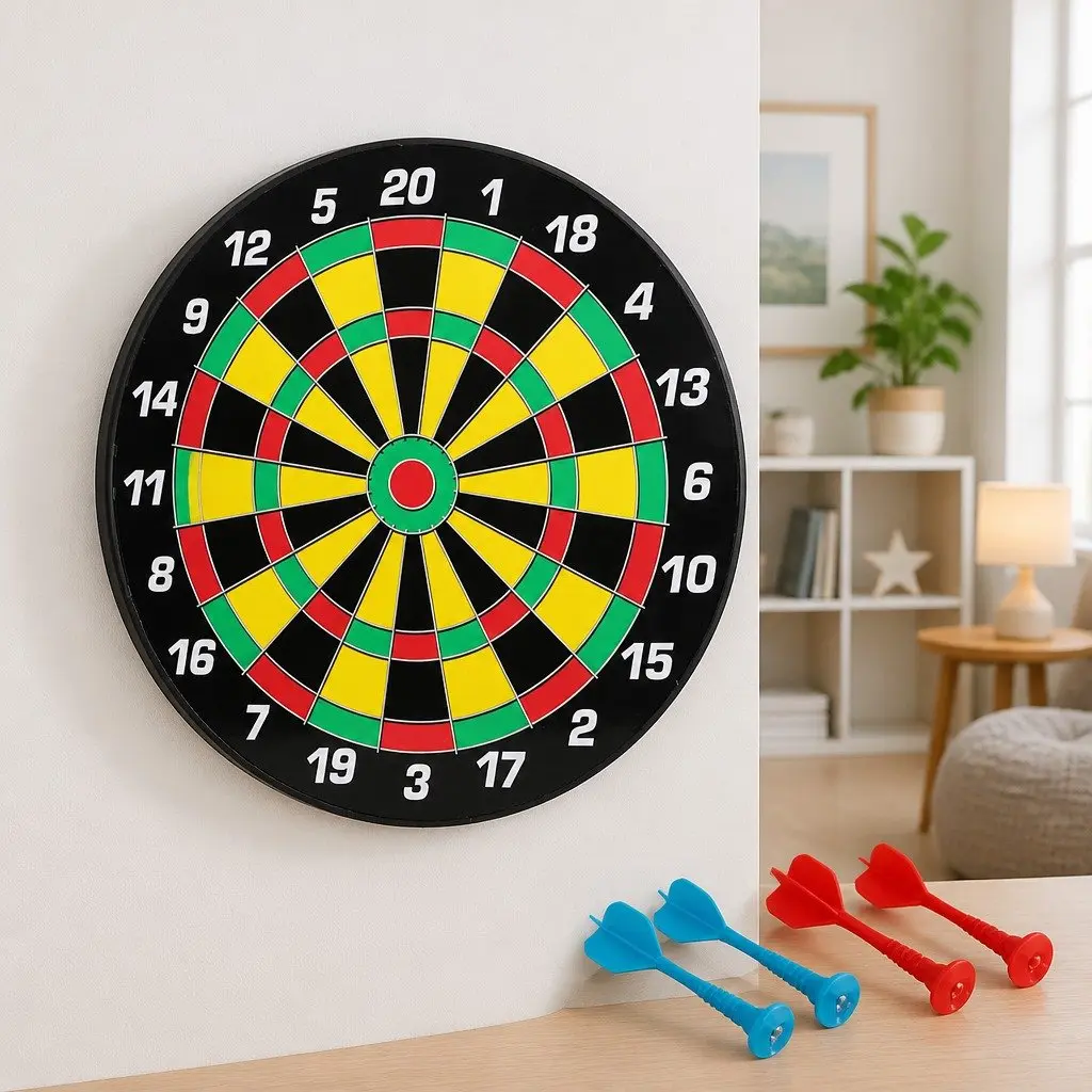 16 Inch Magnetic Dartboard Safe Darts Family Party Game Indoor Outdoor Play