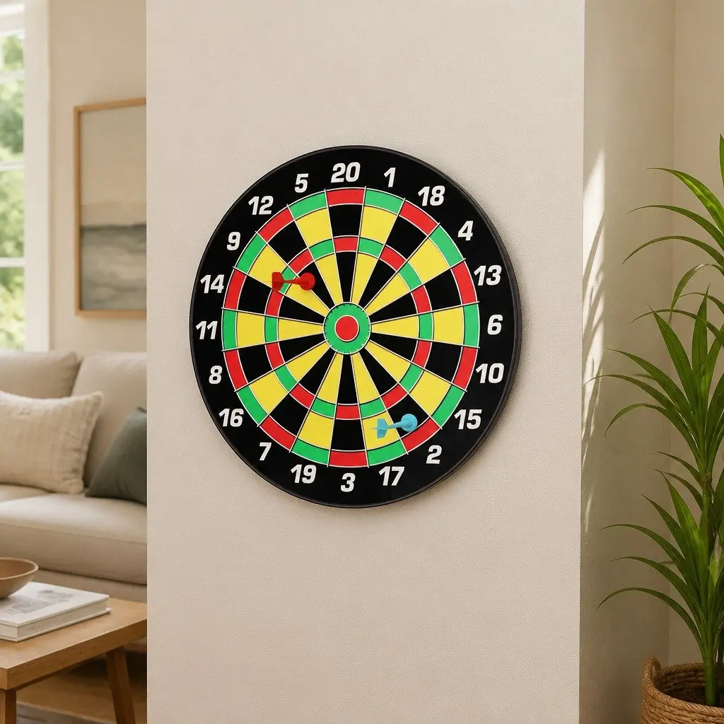16 Inch Magnetic Dartboard Safe Darts Family Party Game Indoor Outdoor Play
