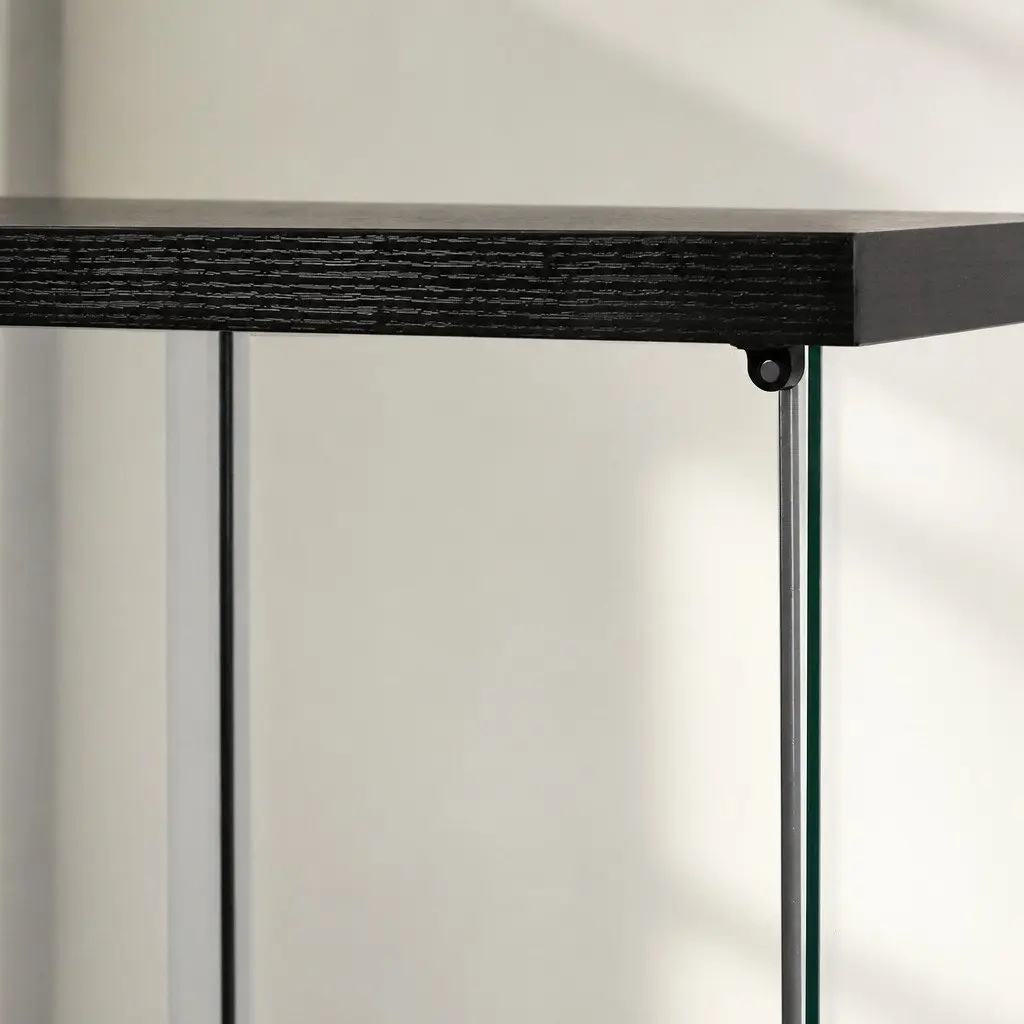 Glass Display Cabinet Black 4-Tier Lockable Storage Unit for Living Room 36.5cm x 42.5cm x 164cm