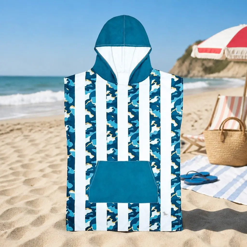 Kids Hooded Poncho Towel Quick Dry Beach Cover XS 2-4 Years Compact Travel