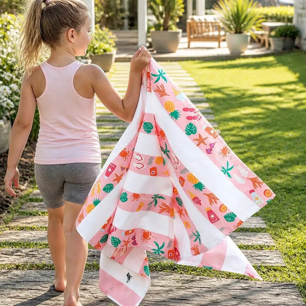 Kids Beach Towel Quick Dry Compact Lightweight Sand Free Swimming Pool Vacation