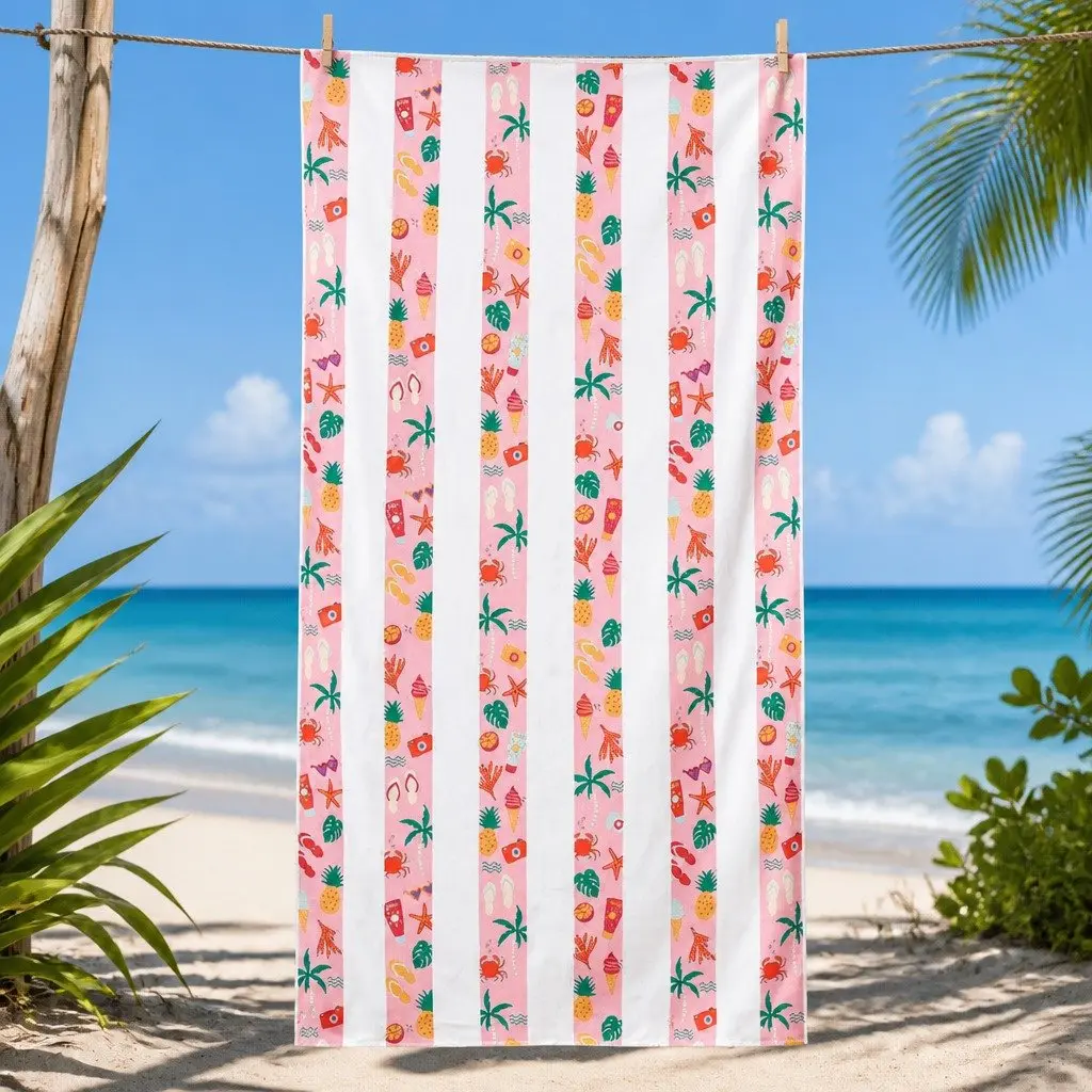 Kids Beach Towel Quick Dry Compact Lightweight Sand Free Swimming Pool Vacation