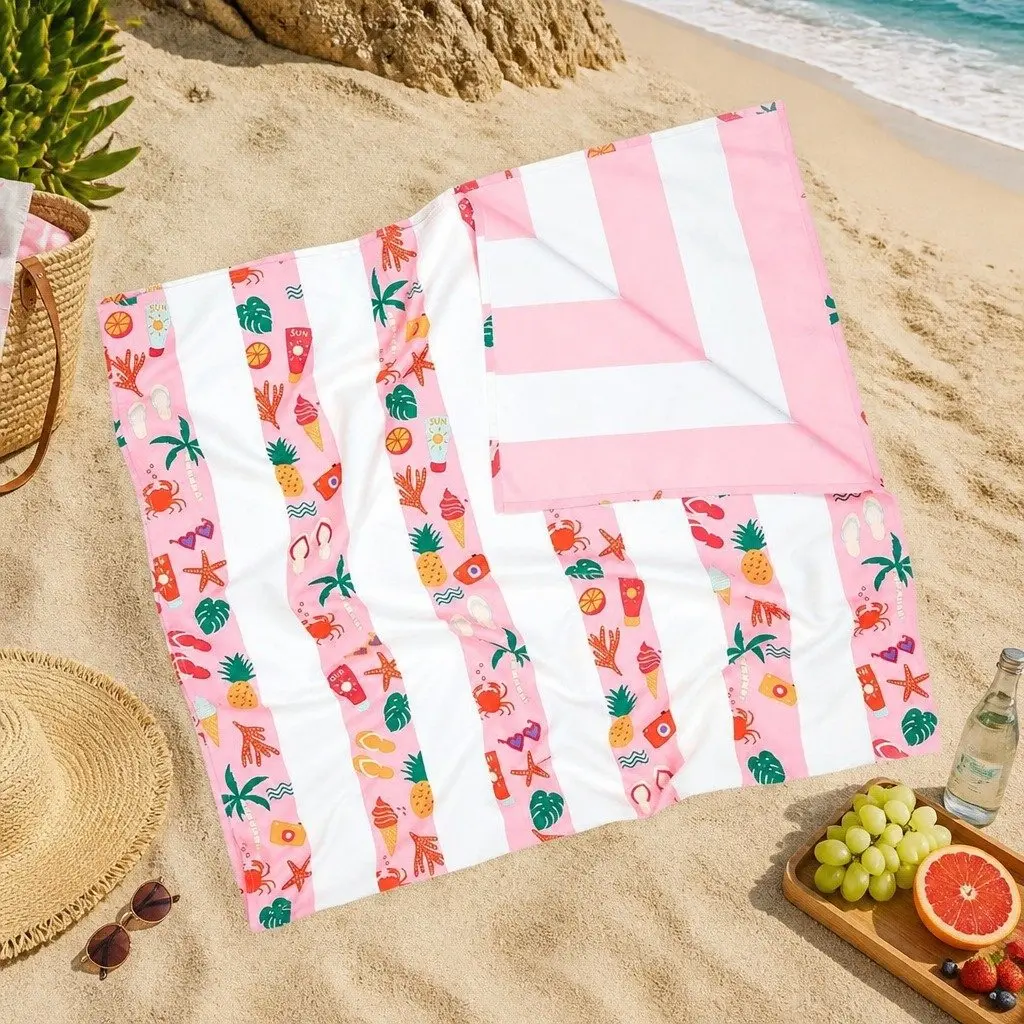 Kids Beach Towel Quick Dry Compact Lightweight Sand Free Swimming Pool Vacation