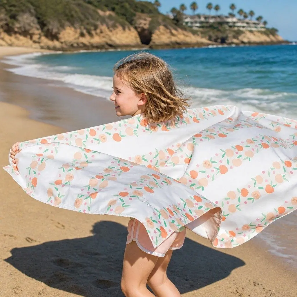 Kids Beach Towel Quick Dry Compact Lightweight Sand Free Pool Home Peach