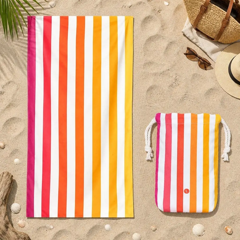 Large Quick Dry Striped Beach Towel