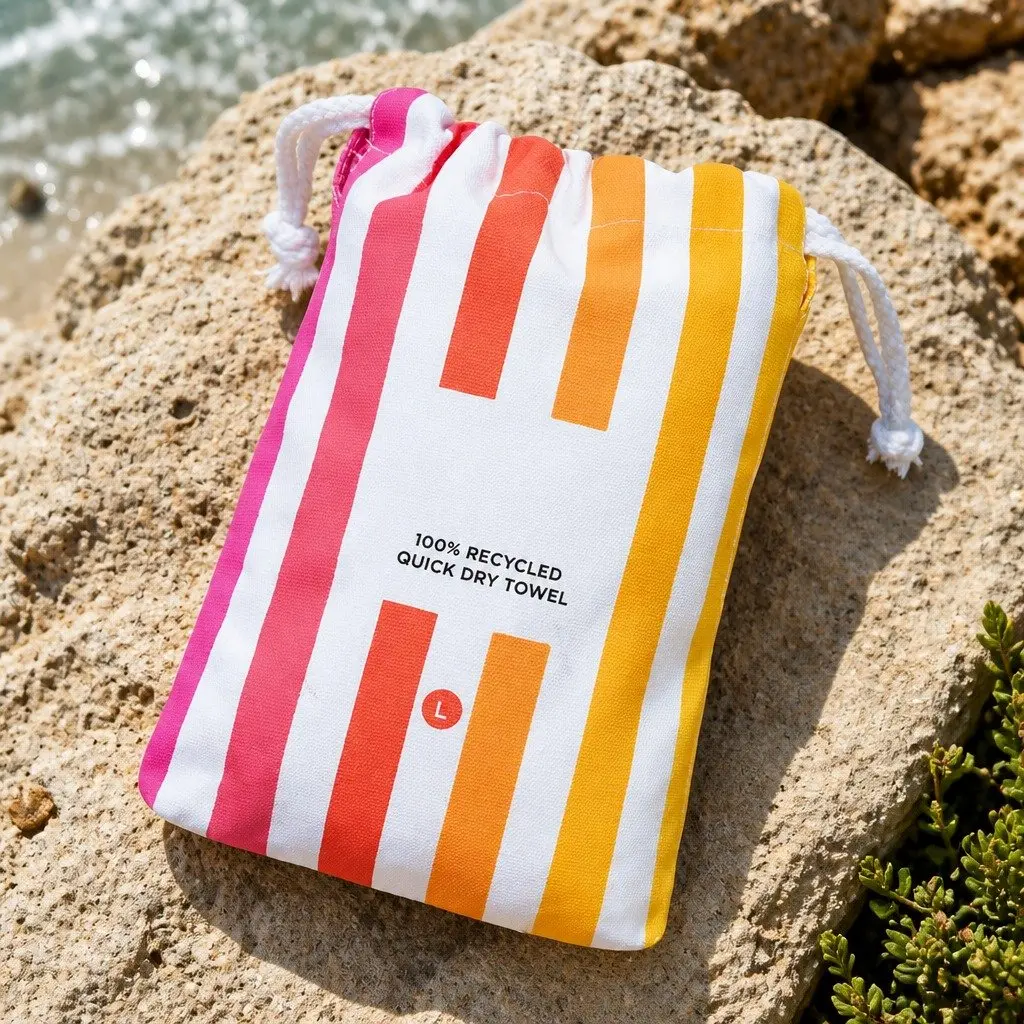 Large Quick Dry Striped Beach Towel