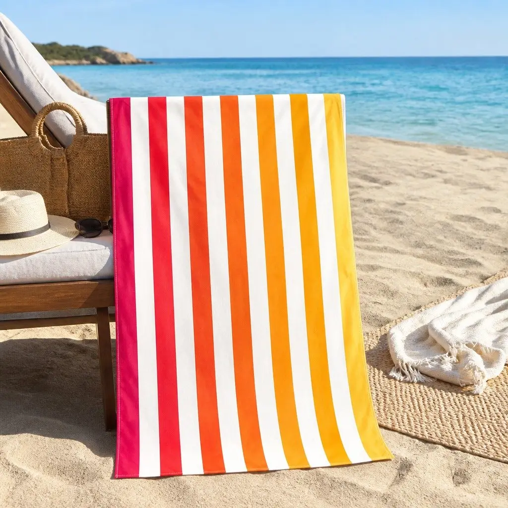 Large Quick Dry Striped Beach Towel