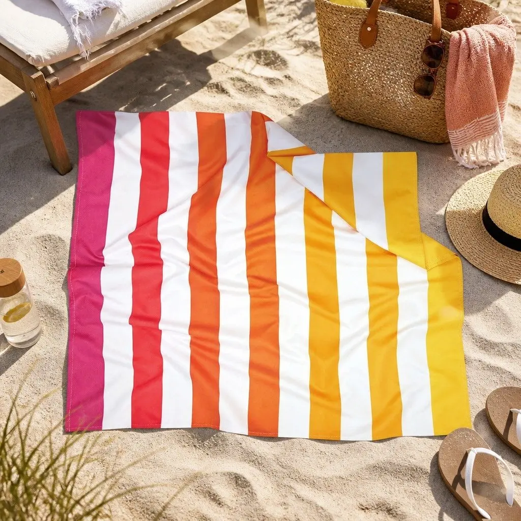 Large Quick Dry Striped Beach Towel