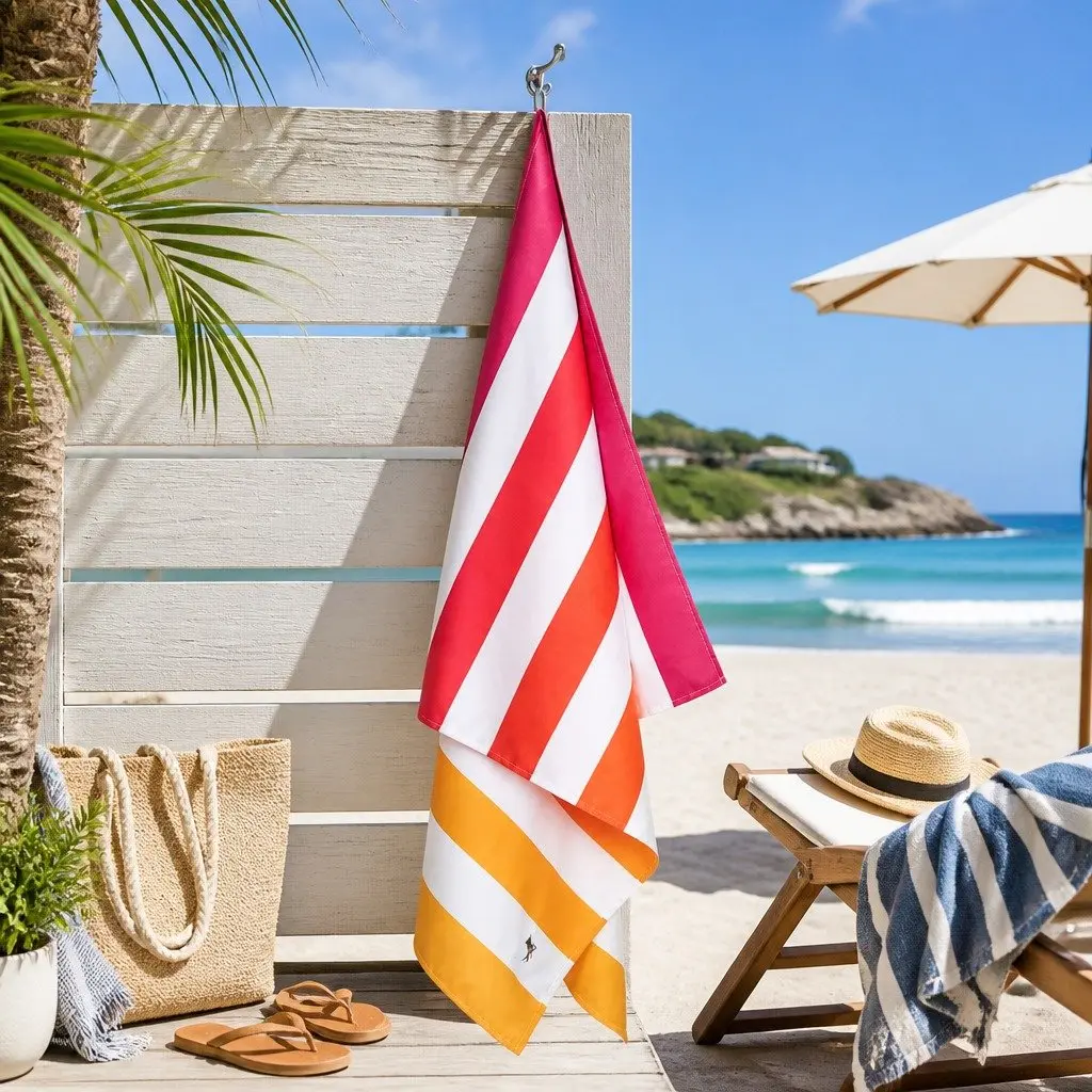Large Quick Dry Striped Beach Towel