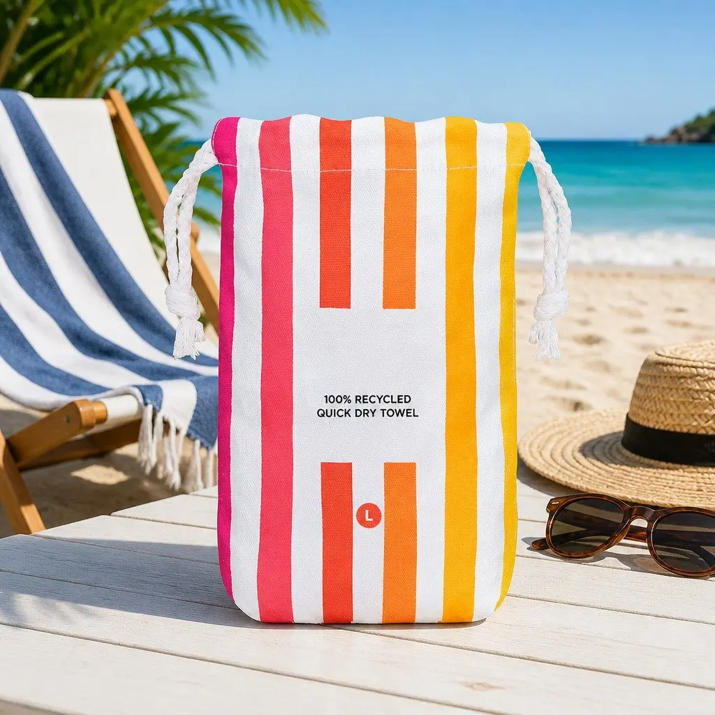 Large Quick Dry Striped Beach Towel