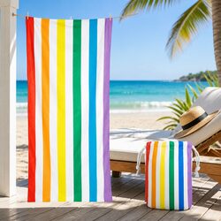 Specifications of Large Quick-Dry Beach Towel in Rainbow Skies