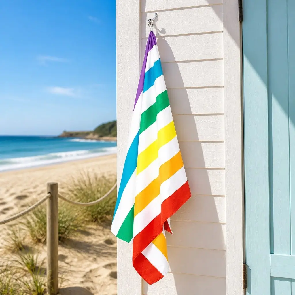 Beach Towel Large for Travel Rainbow Skies Quick Dry Compact