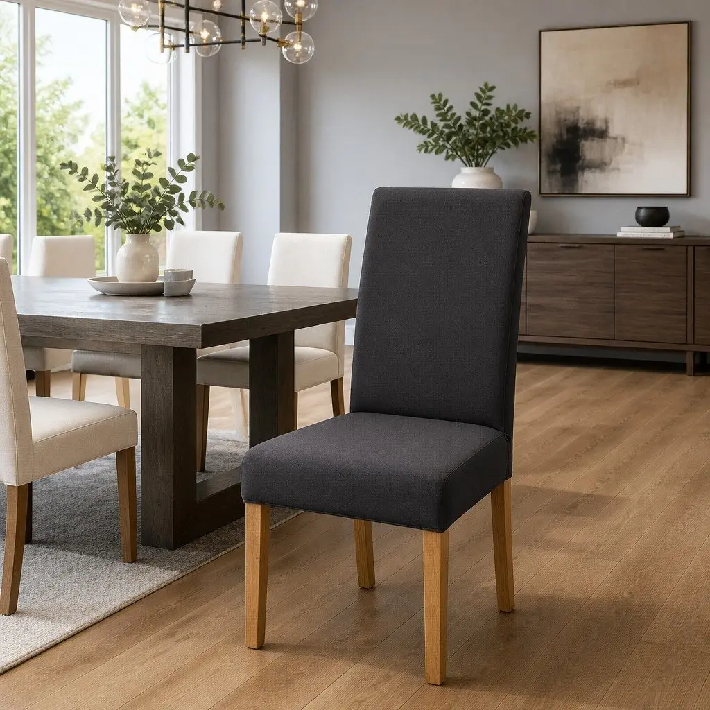 Dining Chair Covers Set 4 Grey Spandex Stretch Slipcovers for Dining Room Wedding Party
