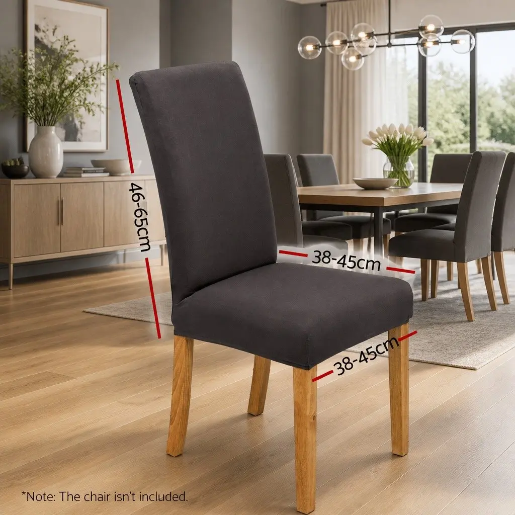 Dining Chair Covers Set 4 Grey Spandex Stretch Slipcovers for Dining Room Wedding Party