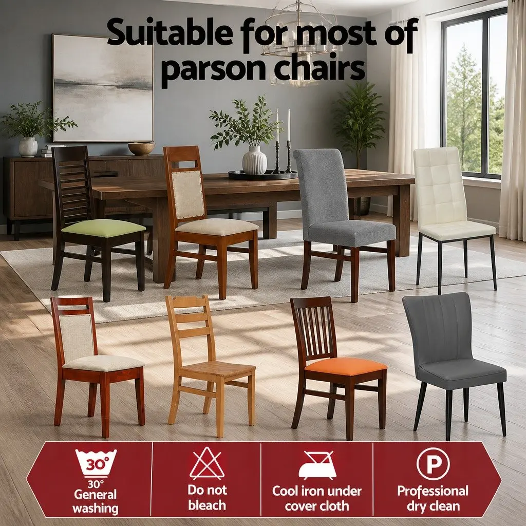 Dining Chair Covers Set 4 Grey Spandex Stretch Slipcovers for Dining Room Wedding Party