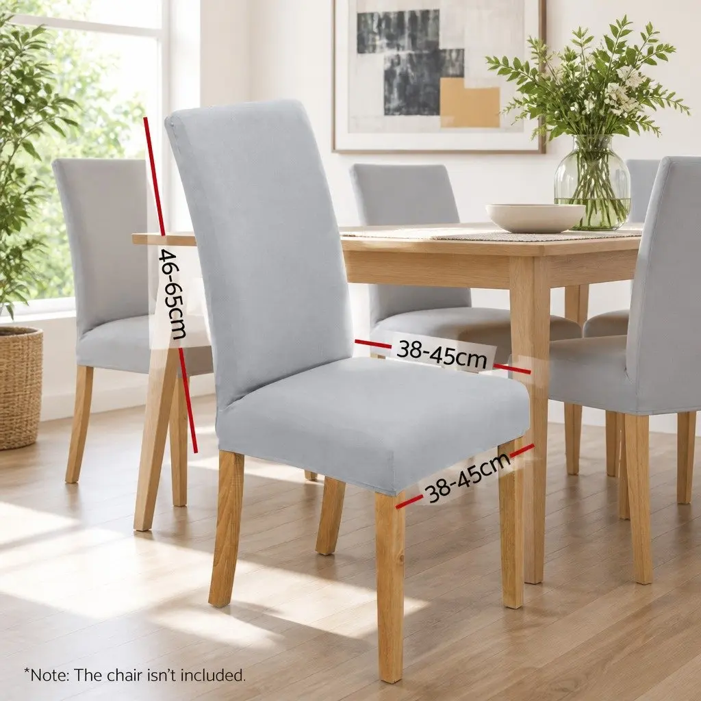 Dining Chair Covers 4x Slipcovers Spandex Stretch Grey Banquet Wedding Party