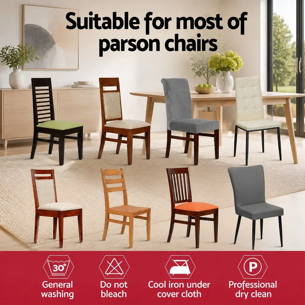 Dining Chair Covers 4x Slipcovers Spandex Stretch Grey Banquet Wedding Party