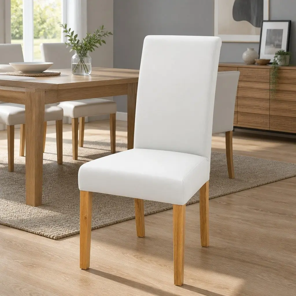 Dining Chair Covers Set 4 White Spandex Stretch Slipcovers for Dining Room Banquet Wedding