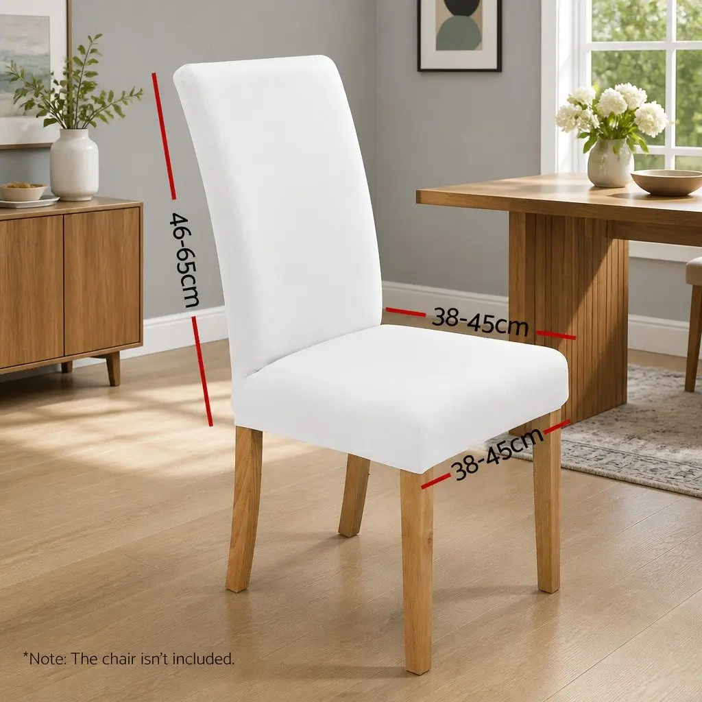 Dining Chair Covers Set 4 White Spandex Stretch Slipcovers for Dining Room Banquet Wedding