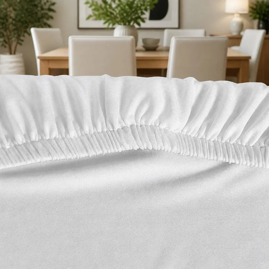Dining Chair Covers Set 4 White Spandex Stretch Slipcovers for Dining Room Banquet Wedding