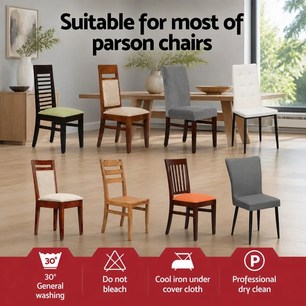 Dining Chair Covers Set 4 White Spandex Stretch Slipcovers for Dining Room Banquet Wedding