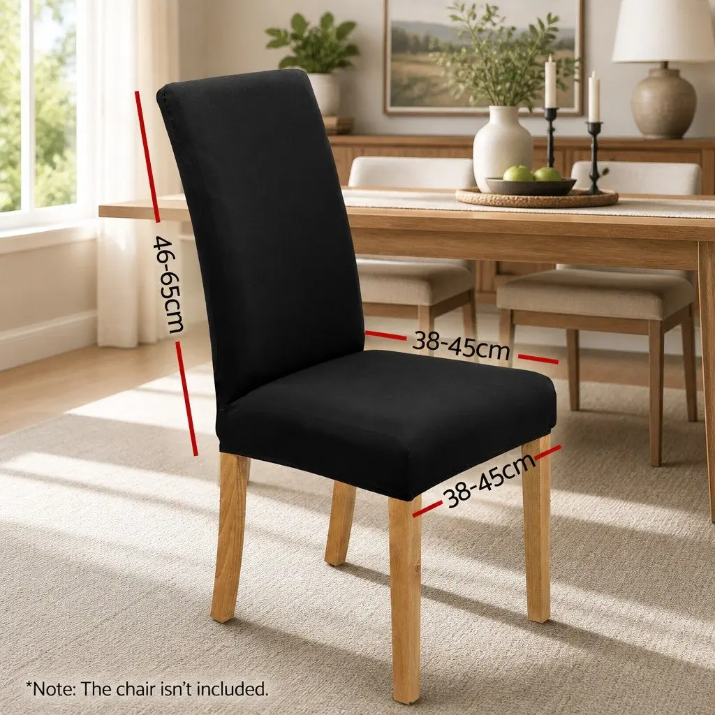 Dining Chair Covers Set of 6 for Dining Room Stretchable Slipcovers Black